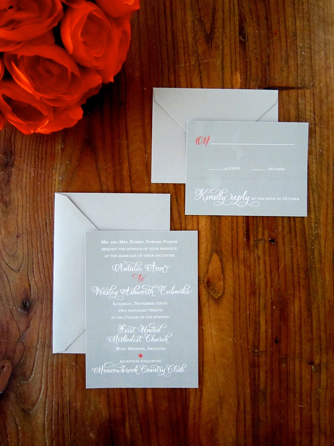 Calligraphy Wedding Invitation - Custom Design for Print - Partial Calligraphy