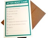 Military Greeting Card - After Boot Camp To Do List