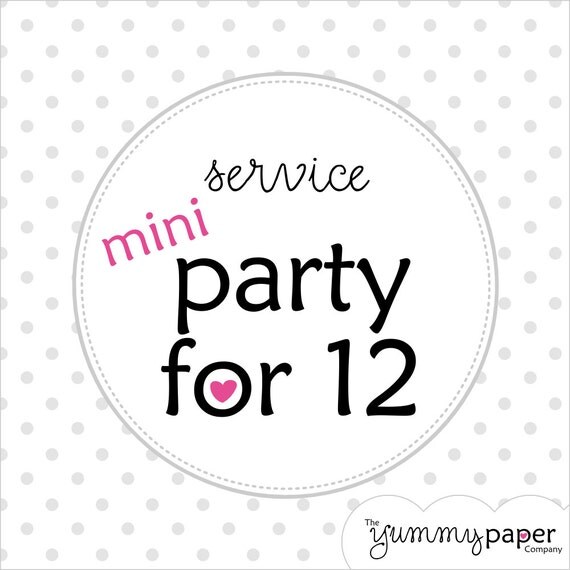 Printed Party Mini Pack for 12 Guests - Printed and Cut for You - Professional Printing Service Il_570xn