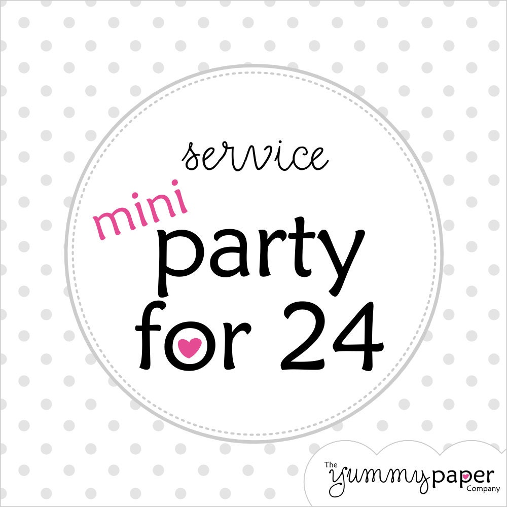 Printed Party Mini Pack for 24 Guests - Printed and Cut for You - Professional Printing Service Il_570xn