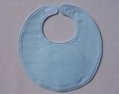 Baby Bibs, four soft layers, reversible, solid blue