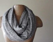 Concrete Grey Infinity Scarf - Gray Sweater Scarf - Silver Circle Scarf - Infinity Cowl - Soft Gray Loop Scarf