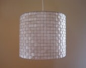 SALE - Modern White Lighting - Coffee Filter Art - 100% Handmade Pendant Light Hanging Paper Lampshade Drum Shade Mother's Day Gift