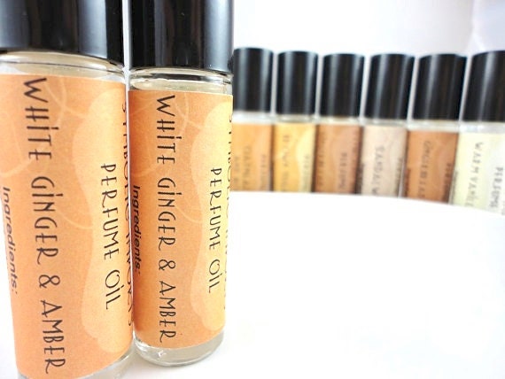 White Ginger and Amber Perfume Oil - Roll On Perfume