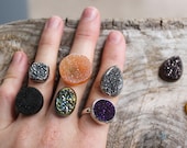Custom Made In Your size - Sparkling druzy sterling ring