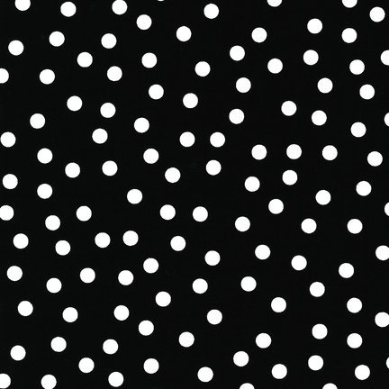18 x 20 Remix Black dots LAMINATED fabric yardage (aka oilcloth coated slicker) WIDE urban BPA free