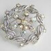 Vintage Clear Rhinestone Brooch, 60s
