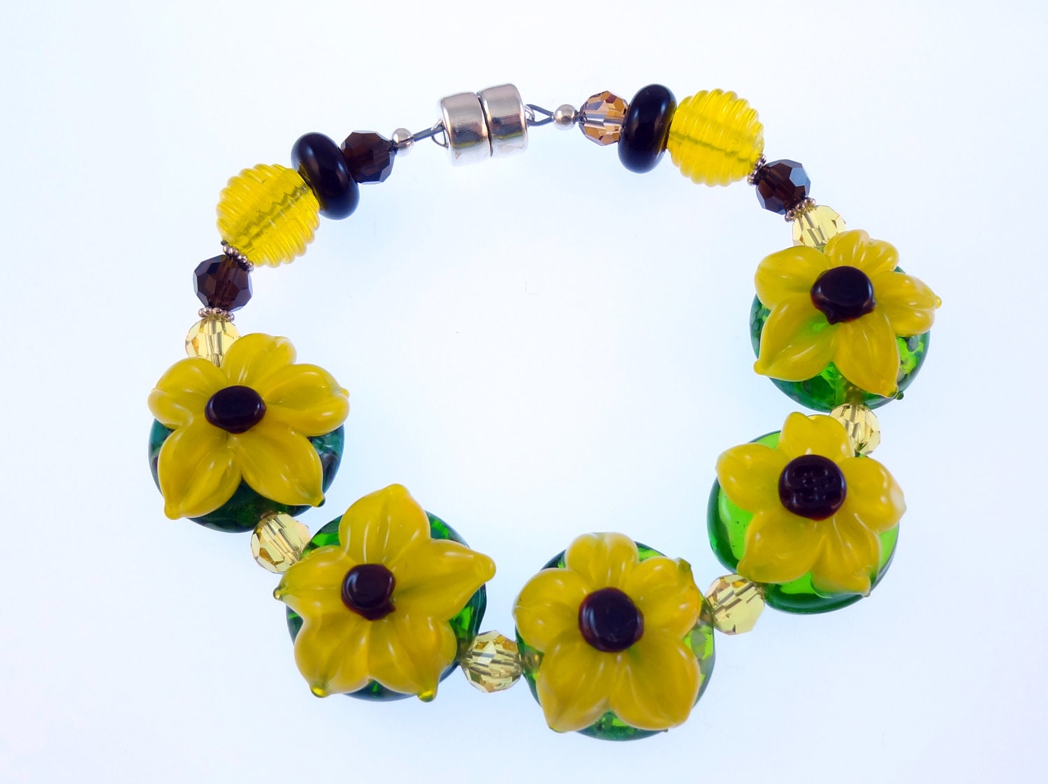 Lampwork Beaded Bracelet - ' Good Day, Sunshine'