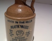 Vintage 1975 Platte Valley Corn Whiskey Jug - EMPTY