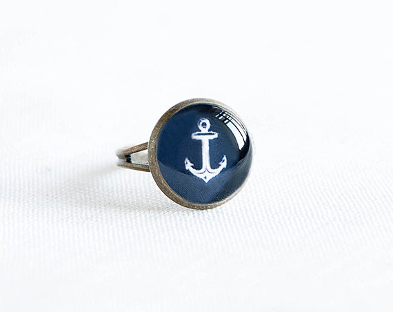 Adjustable anchor ring - Nautical jewelry