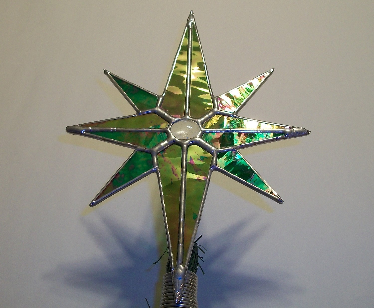 Stained Glass Star of Bethlehem Christmas Tree Topper