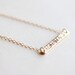 Sideways Gold Bar Necklace - side golden bar 14k gold filled necklace, modern statement jewelry by petitor