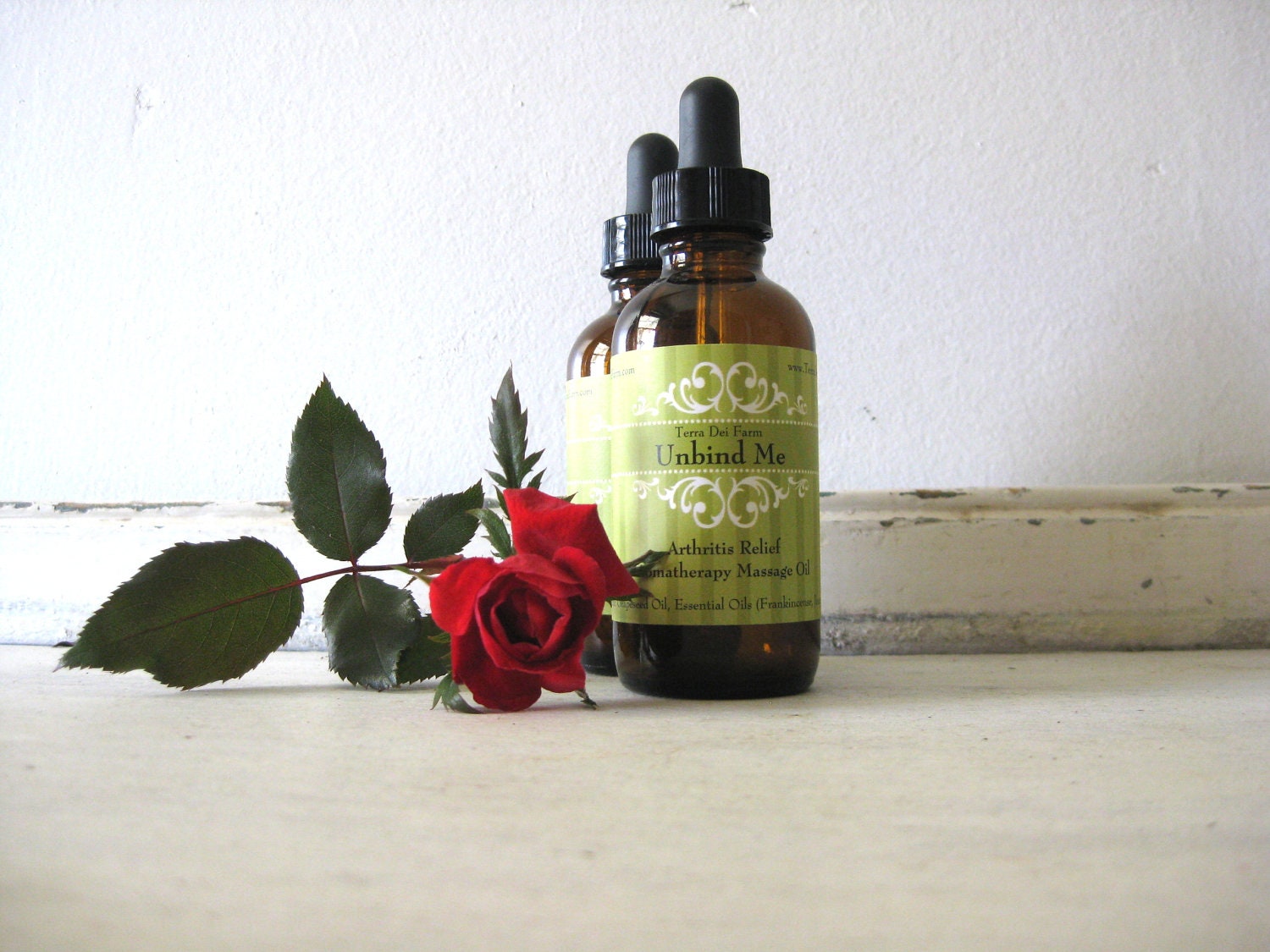 Unbind Me:  Aromatherapy Massage Oil - 2 Bottles - Gift for Gardener and Naturalist
