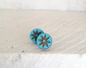 Hand Painted Starburst  Wooden Studs in Sky Blue - Laser Cut Wood
