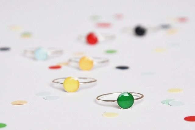 Confetti ring 'you only need one confetti to remember the party...' sterling silver