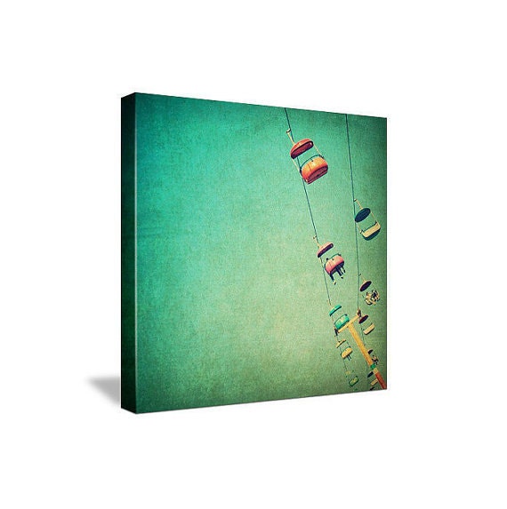 photography, modern decor, santa cruz photography, mid century carnival, photograph, Skyglider II, 12"x12" ready-to-hang gallery canvas SALE