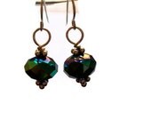 Black AB Sterling Silver Dangle Earrings