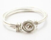 Wire Wrapped Rose Ring in Silver or Gold