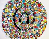 Original 3-Dimensional paper fine art, rolled paper art, "at" symbol