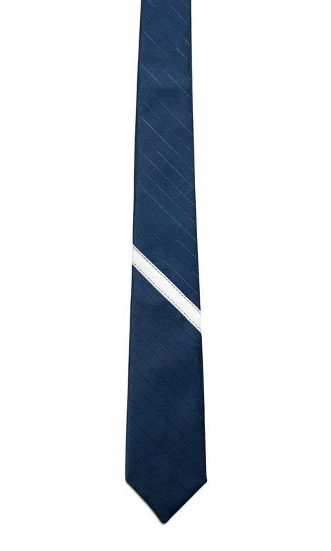 Frankie Four Handmade Navy Blue Pinstripe Necktie