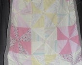 Mixed Medium Hand Made Baby Quilt.  Perfect Gift Idea.