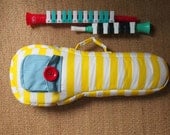 Clound berry - White and yellow stripe ukulele bag (Soprano Size) Ready to ship