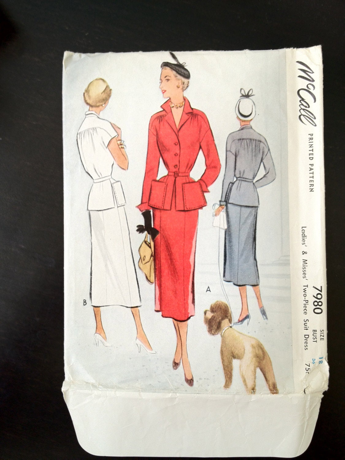 1950s Suit Pattern McCall 7980 Bust 36 Size 18