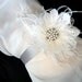 Bridal Sash, Rhinestone Bridal Sash, Flower Bridal Sash. Ivory Feather, Rhinestone and Pearl Wedding Sash