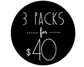 Stationery Packs, 3 for 40