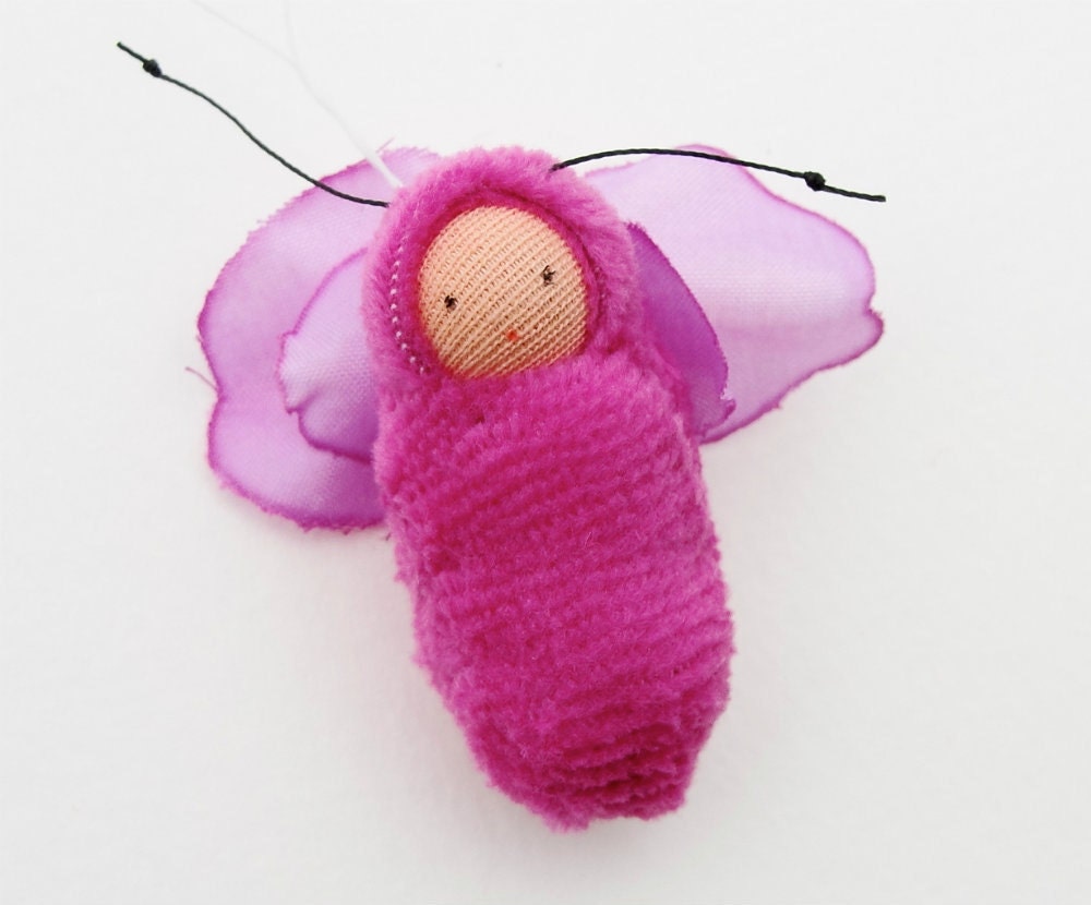 Bright pink fairy baby ornament