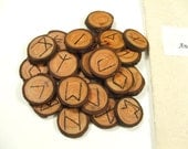 Handmade Larch Elder Futhark Rune Set.
