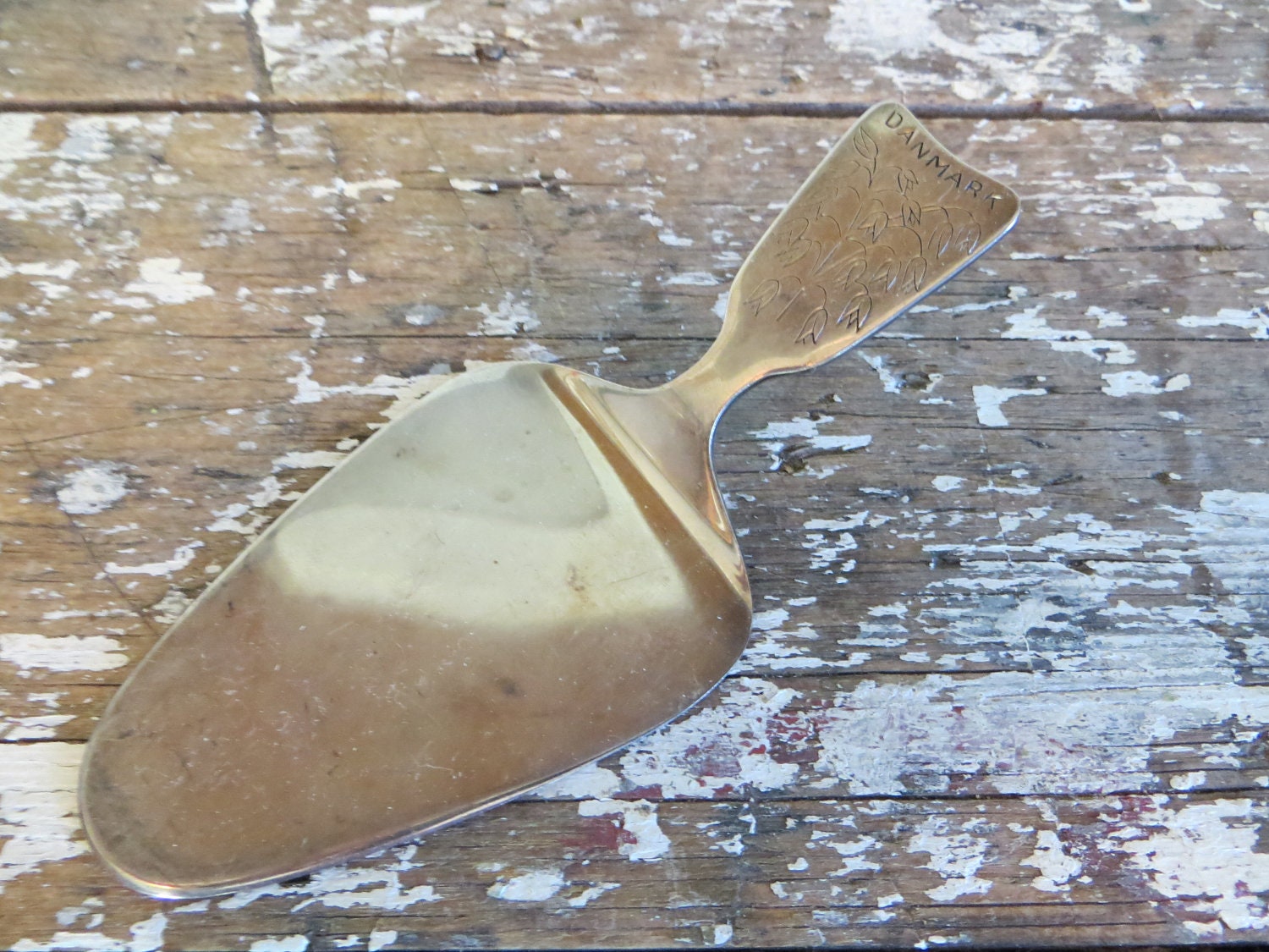 Vintage Prima Silver Danmark Pie Server Cake Server Silver Danish Modern Denmark