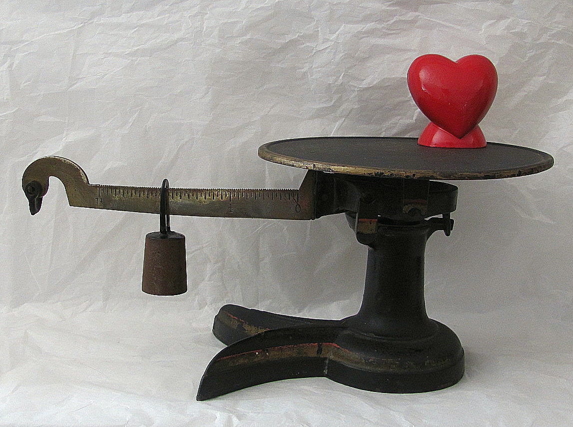 HOLD FOR OkieGrilStuff - Antique Vintage Counter Balance Scale - Cast Iron - Art Deco Style