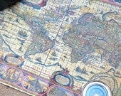 Vintage Map of the Universe - nova totius terrarum orbis geographica 1660- Reproduction - Epoque Map -Vintage Old Style Paper