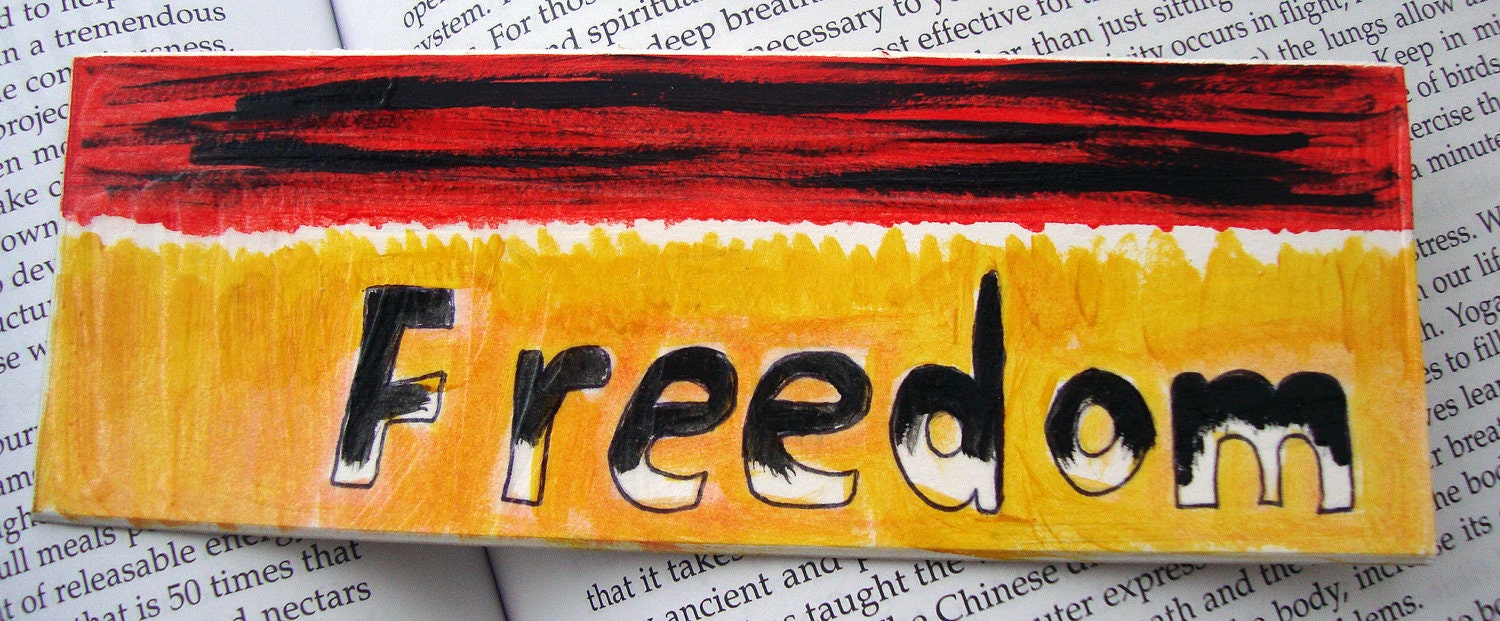Original Acrylic Painted Abstract Art Fire Bookmark - Freedom