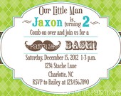 Mustache Bash Boys Birthday Invitations Green Argyle Il_170x135