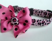 Pink Leopard Dog Collar size Small