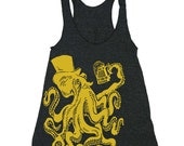 Womens Tank Otto The Octopus Racerback - american apparel tanktop shirt - XS, S, M, and L (9 Color Options)