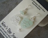 Mismatched Beach Glass Earrings with a touch of Seafoam Green - Lake Michigan Beach Glass