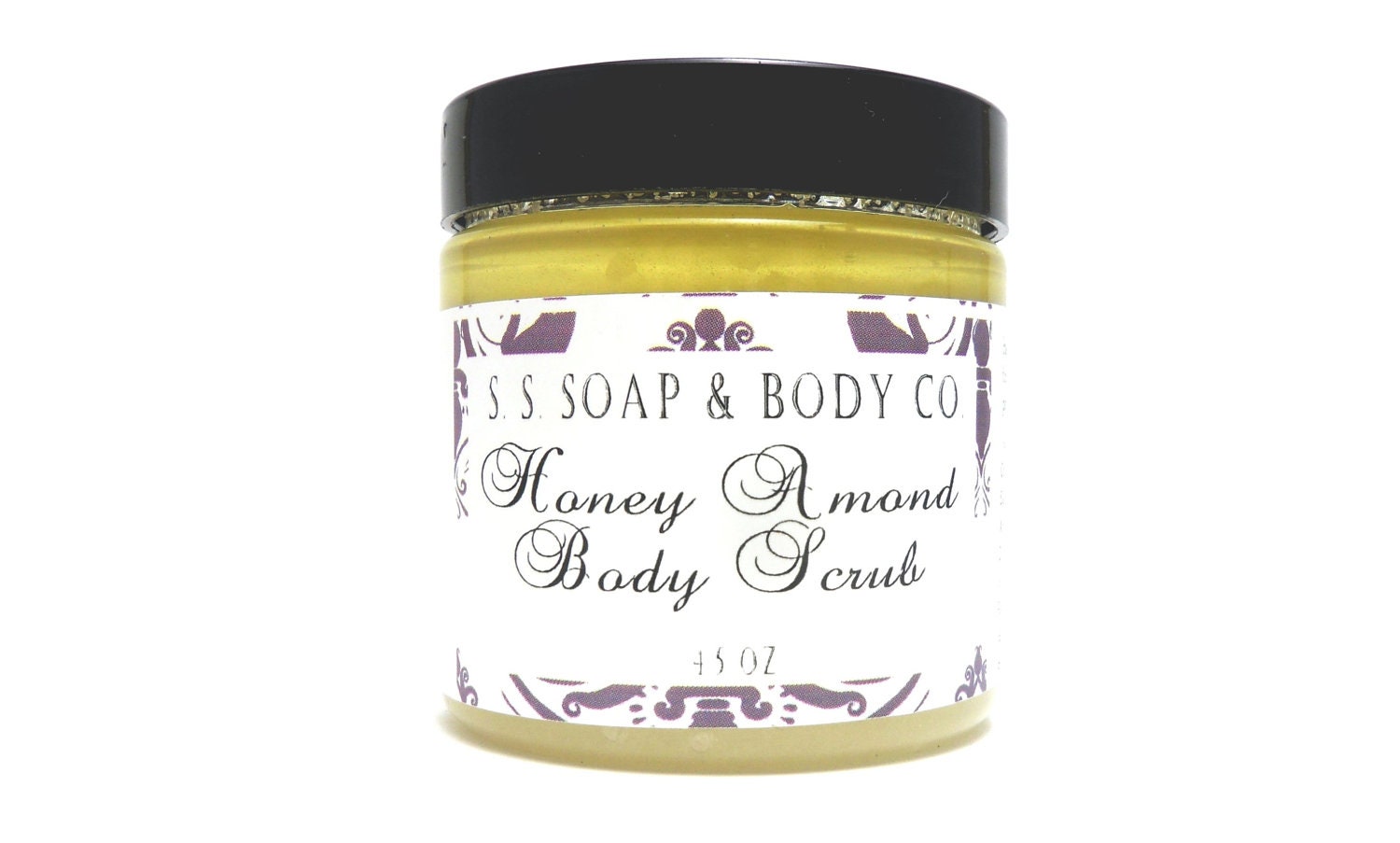 Honey Almond Body Scrub - Dead Sea Salt and Sugar with Vitamin E Oil