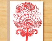 Single Hand Block Printed Card and Envelope