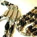 Vintage Necklace Onyx and Silver Beaded Choker and Bracelet 80's (73-4)