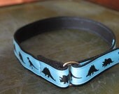 Boys Dinosaur Belt Velcro D Ring Blue or Green