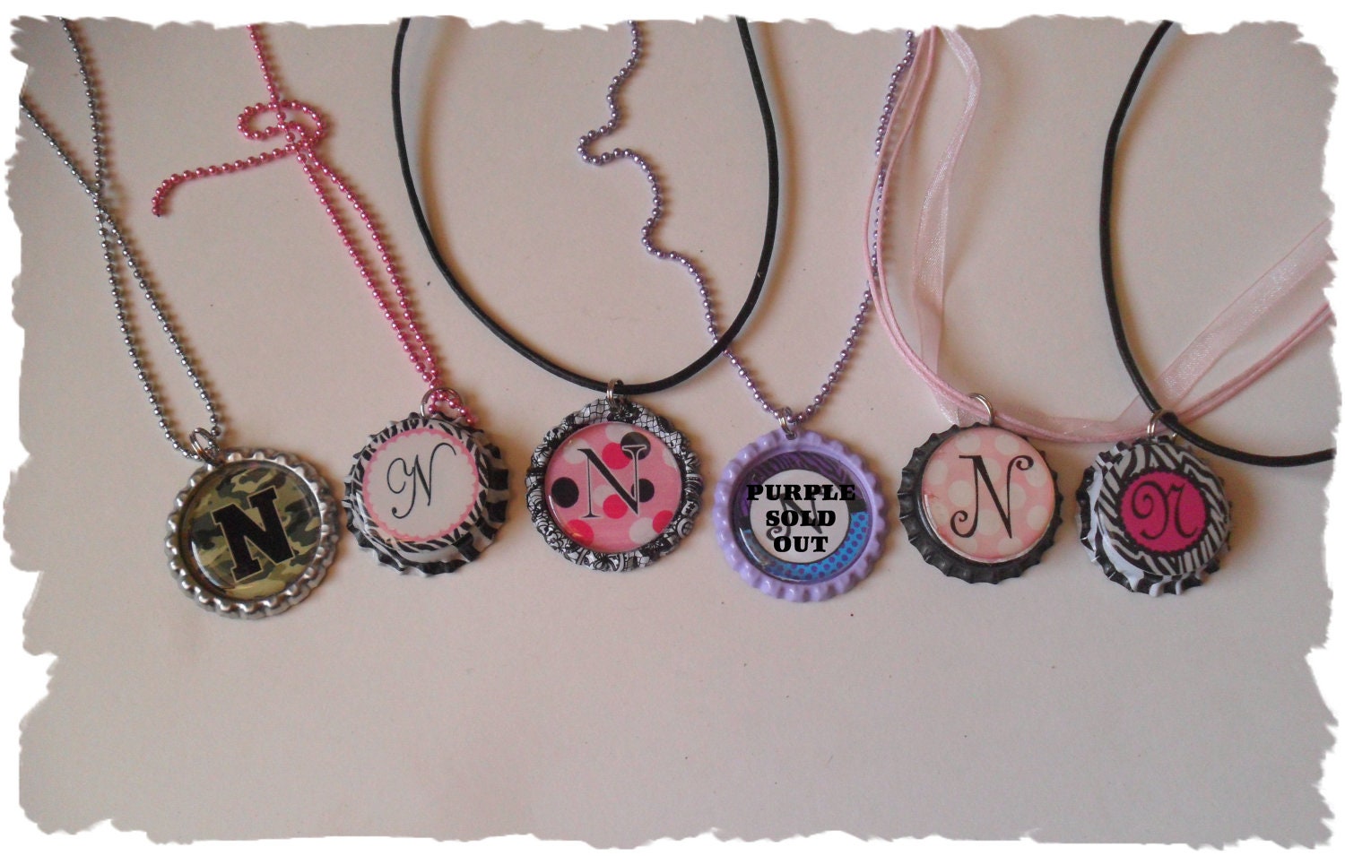 Your Choice Of Initial N Bottlecap Necklace Pick your Style