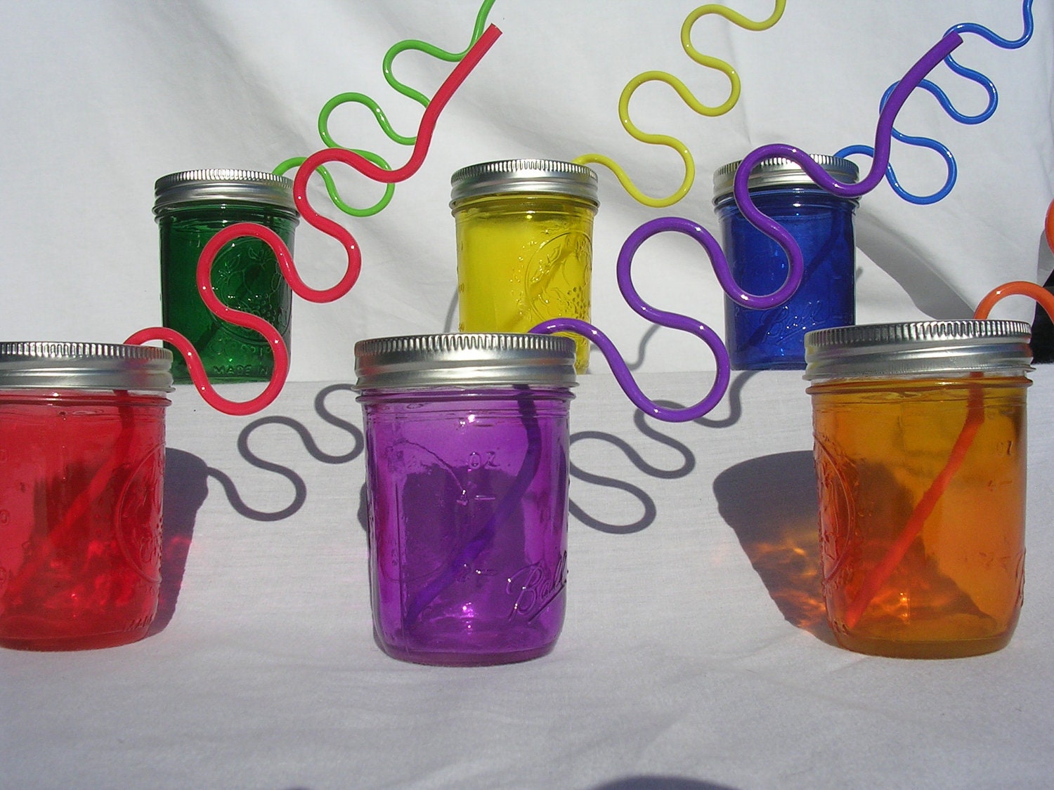 Mason Jar redneck Tumblers rainbow, party favors, kids, children