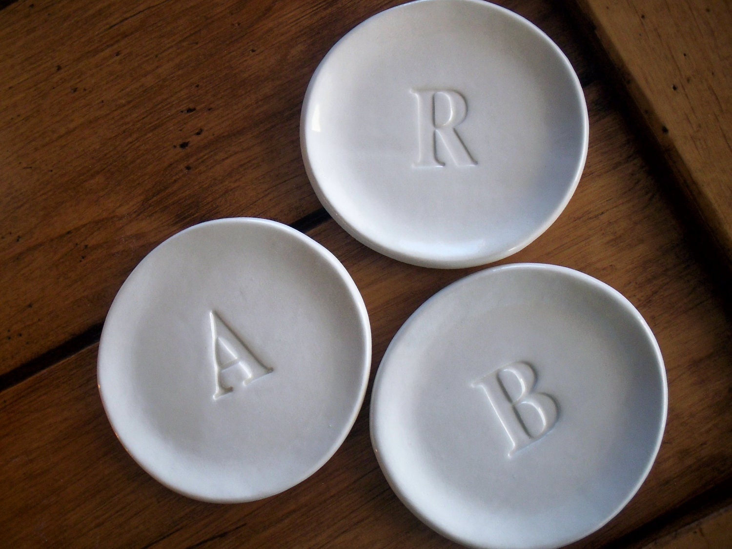wedding ring dish,  ring holder, Custom Letter initial tray,  White,  Gift Boxed, Made to Order