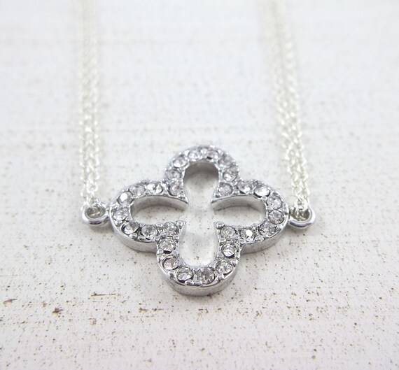 Silver Quatrefoil Clover Bracelet - Quatrefoil Pendant Jewelry