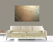 ORIGINAL  Surreal Large  gallery wrap canvas- oils acrylic  unique metallic  Abstract   painting   by Nicolette Vaughan Horner Free ship
