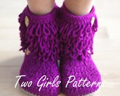 Womens Crochet Boot house slipper PDF crochet pattern -  Women's 5 - 11  - Pattern number 213 Instant Download