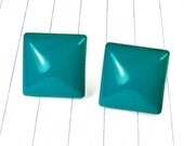 teal square earrings - teal earrings - teal studs - teal jewelry - teal - minimalist - minimalist earrings - modern earrings - modern studs